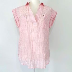 Jones New York High Low Crepe Notch Neck Top NWT